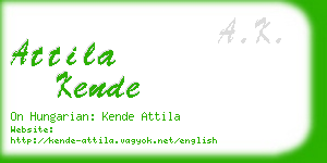 attila kende business card